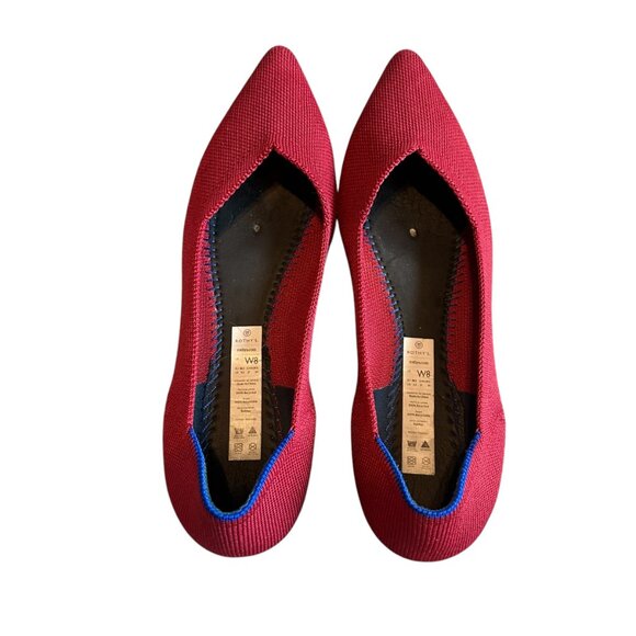 Rothy's The Point Red Flats Comfort Removable Insoles Washable Size 8 Women's - Picture 12 of 14